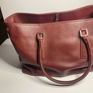 Vintage Coach Hampton Leather Tote; Bag 7757 Genuine Leather - COGNAC BROWN